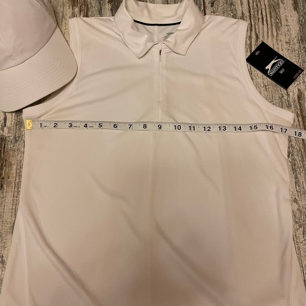 Slazenger Golf Shirt Sleeveless White Small Hat - Picture 3 of 4